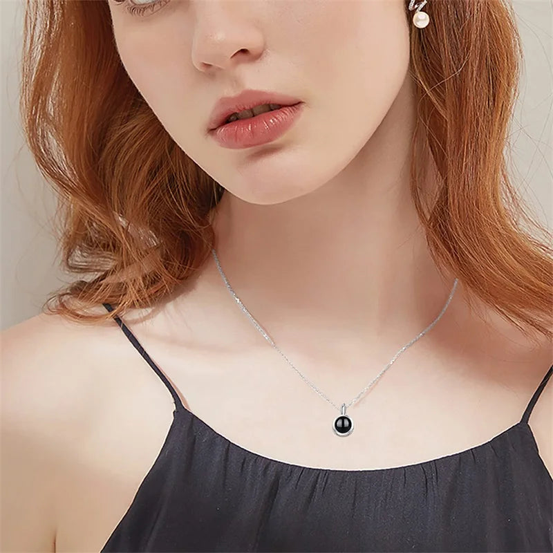 Cherished Momentz Custom Photo Necklace Projection Necklace - Rose Gold