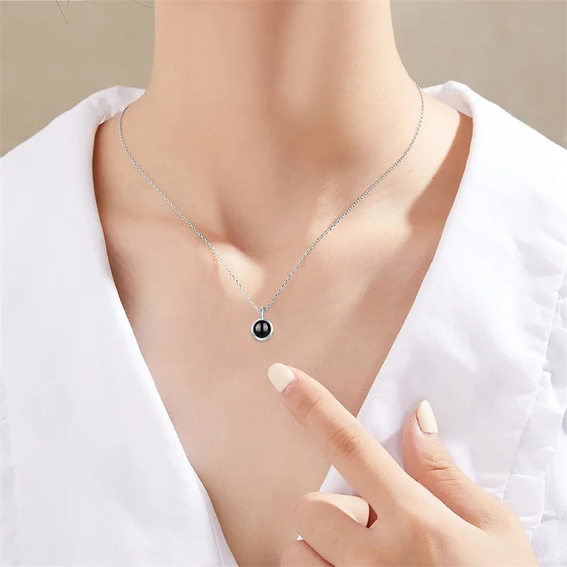 Cherished Momentz Custom Photo Necklace Projection Necklace - Rose Gold