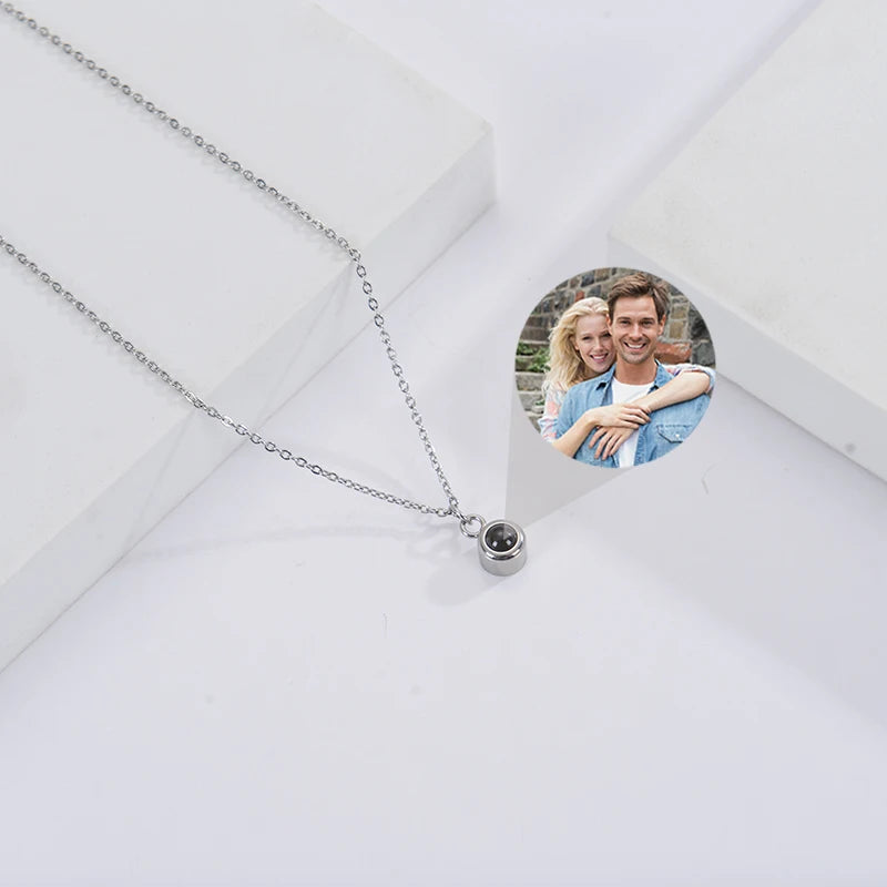 Cherished Momentz Custom Photo Necklace Projection Necklace - Rose Gold