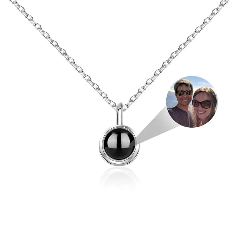 Cherished Momentz Custom Photo Necklace Projection Necklace - Rose Gold