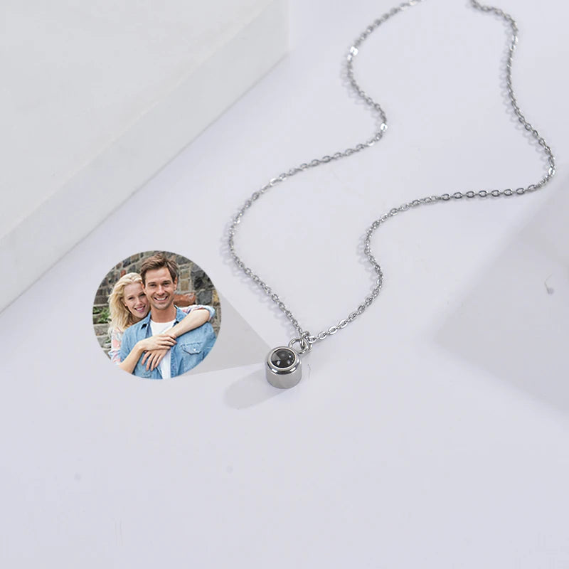 Cherished Momentz Custom Photo Necklace Projection Necklace - Rose Gold