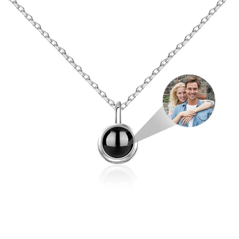 Cherished Momentz Custom Photo Necklace Projection Necklace - Rose Gold